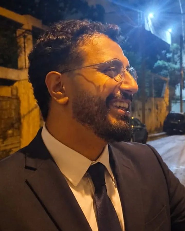 Ramy Al Housary, co-founder of Tramano Creative, photographed in Beirut at night.